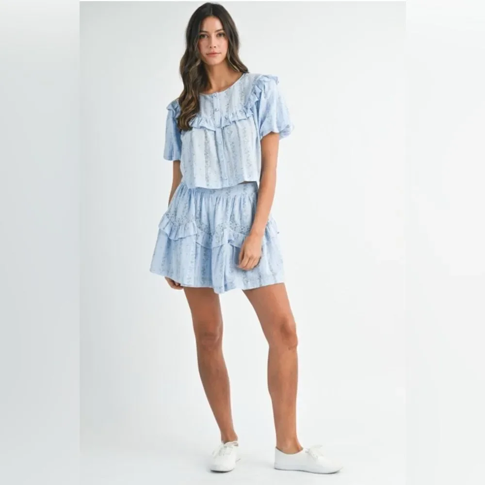 Light Blue Ruffled Two-Piece Set - Picture 13 of 16